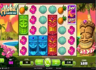 Machine a sous gratuite sans telechargement Aloha! Cluster Pays