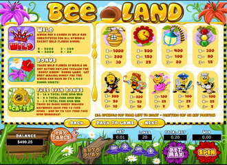 Jeux machine a sous Bee Land