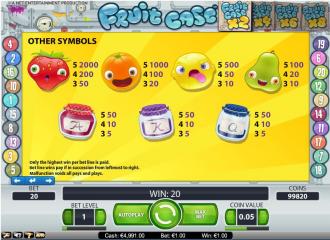 Machine a sous gratuite Fruit Case