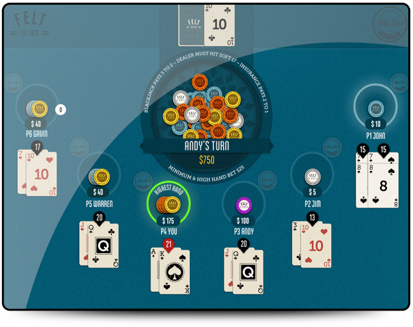 jeu de table poker Felt Gaming casino