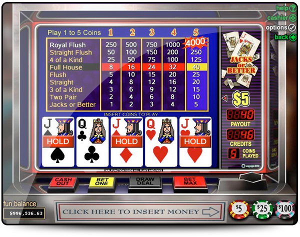 video poker Casinos RealTime Gaming (RTG)