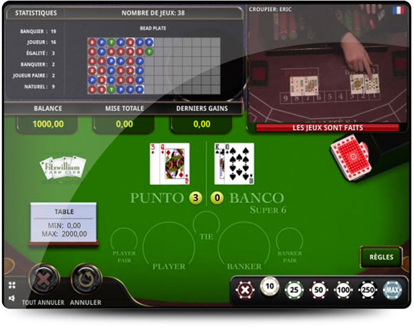 Baccarrat Punto banco Casinos Vuetec