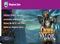 Un bonus magique vous attend chaque vendredi sur Magical Spin